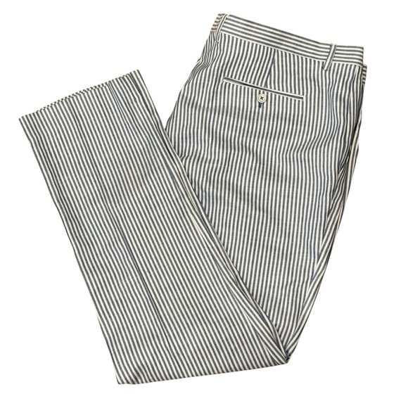 NWT Paisley & Gray Men’s Blue and White Stripe Slim Fit Pants Size 42x32 - Picture 1 of 10